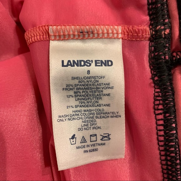 Lands End tankini swim suit top, black/pinks, 8 - Picture 8 of 8